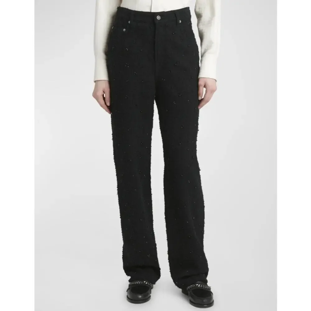 NWT Golden Goose Black Journey Kim Embellished Straight-Leg Jeans Womens 25 - Picture 1 of 15